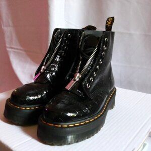 Dr. Martens Sinclair Patent Crocodile Platform Boots